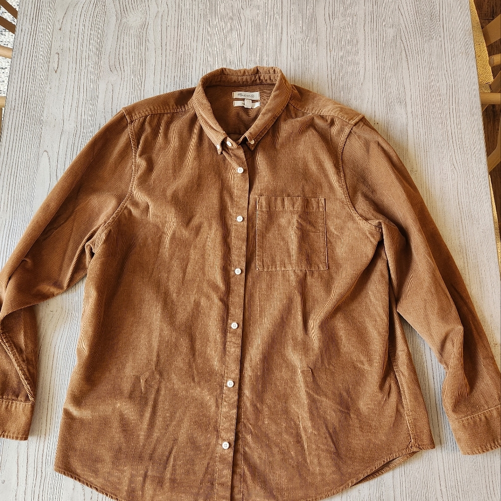 Madewell Corduroy Shirt in Tan